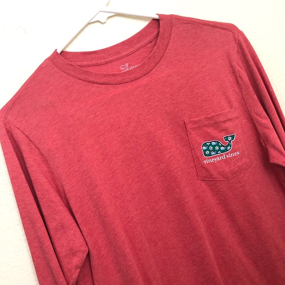 VINEYARD VINES Girls Large (16) Santa Hat Whale Christmas Long Sleeve Tee FLAW - Picture 3 of 12